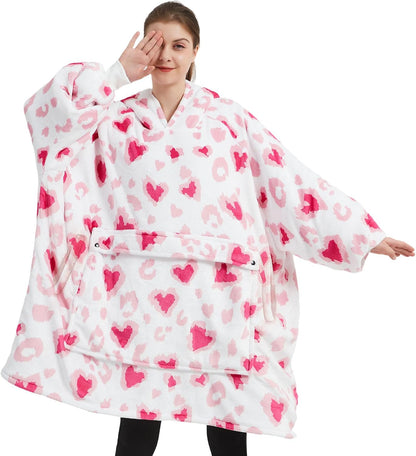 Wearable Blanket Hoodie for Adults With Pocket Strawberry Hoodie | Sherpa, Fuzzy Blanket Hoodie, Oversized Sweatshirt Blanket, Kangaroo Pouch, Cute Birthday Gifts for Sister, Cute Stuff