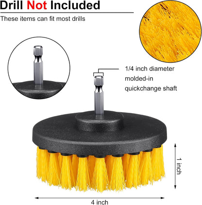 6 Pcs Drill Brush Attachment Power Scrubber Cleaning Kit Multi Purpose Set Brushes for Bathroom Surfaces Tub Grout Shower Kitchen Tile Auto Car Boat