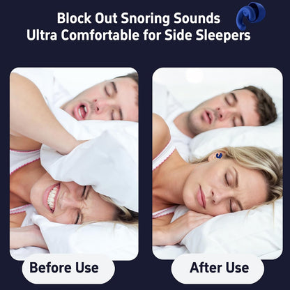 Noise Cancelling Ear Plugs Sleep 50dB NRR Side Sleep Small Ear | ultra soft silicone, reusable one-piece design, 4 sizes included, portable case