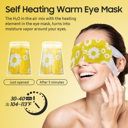 BeHoomi 30Packs Steam Eye Mask, Heated Eye Mask for Dry Eyes, Chamomile