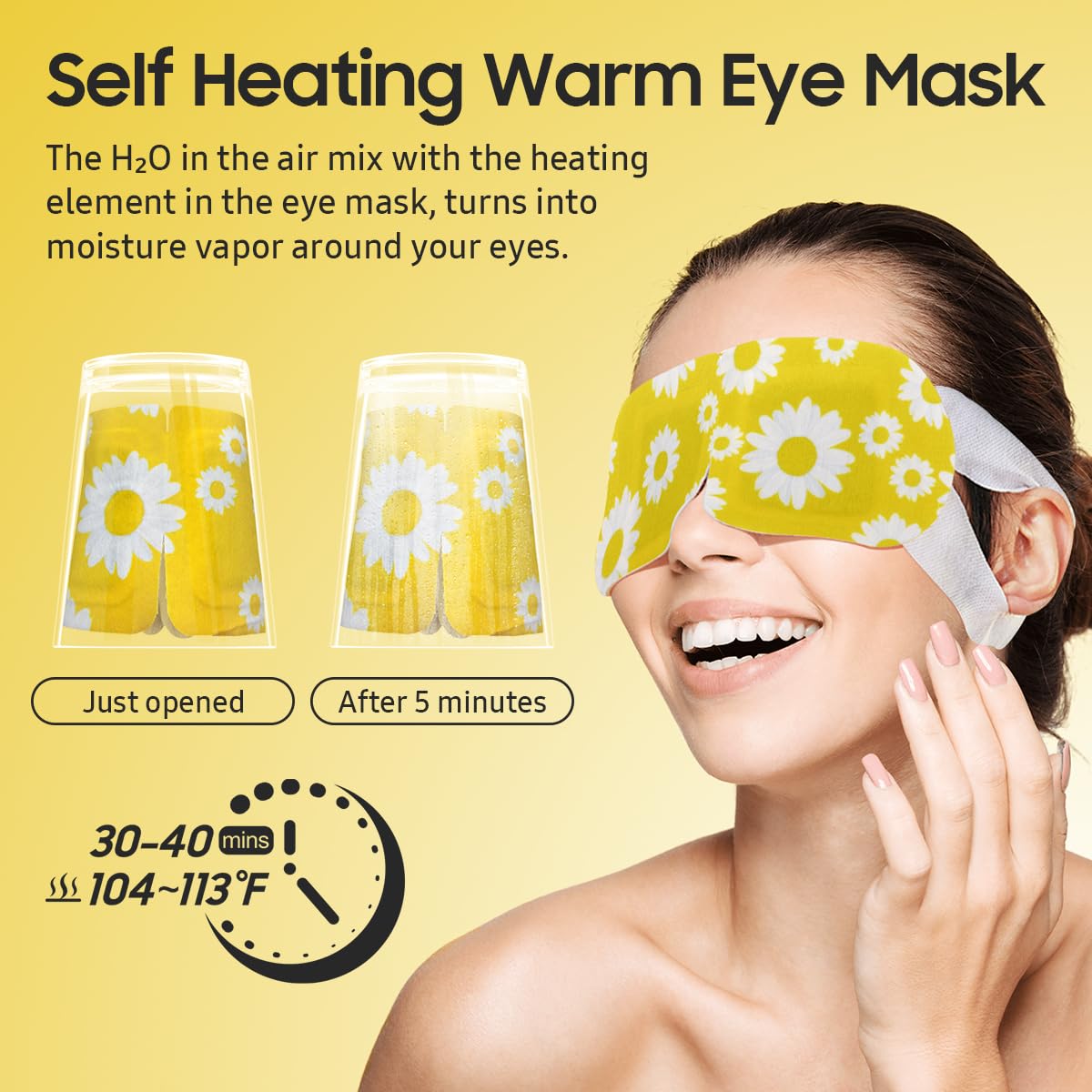 BeHoomi Steam Eye Mask, 10Packs Heated Eye Mask, Self Heating Disposable SPA Warm Compress for Eyes Sleep Mask, Travel Essentials & Relaxation Gifts for Women (Lavender Scent)