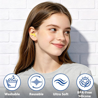 Leffis 20 Pairs Reusable Silicone Ear Plugs, Noise Cancelling Earplugs