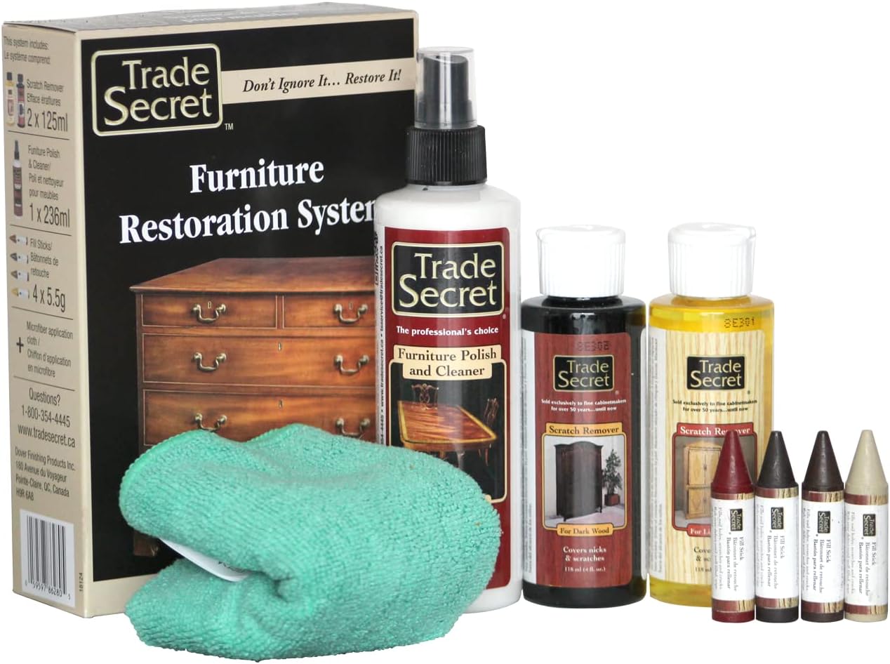 Trade Secret Scratch Concealer for Dark Wood Furniture & Floors – Dark Brown Shade Stain Covers Nicks, Scuffs, Dog & Cat Scratches, Minor Defects – Real Wood Only