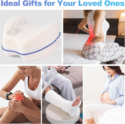 Knee Pillow for Side Sleepers for Back Pain,Leg Pillow for Side Sleepers, Memory Foam Cushion Knee Support Pillows,Pain Relief, Pregnancy Travel Pillow with Extra Washable Cover