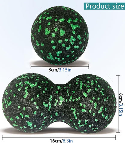 Peanut Massage Ball, Double Lacrosse Foam Roller for Physical Therapy, Firm | Deep Tissue Exercise, Myofascial Release, Muscle Knots Acupoint Relief, Trigger Point Tool for Neck Back Feet Waist Pain