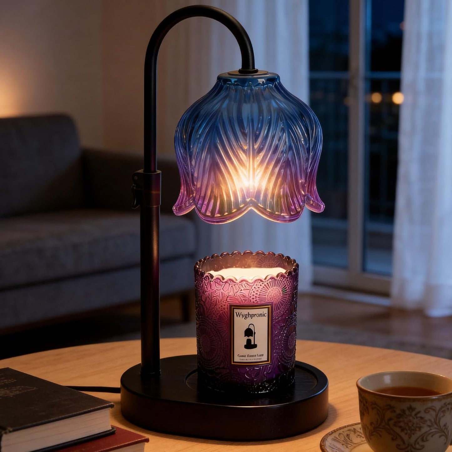 Flower Candle Warmer Lamp, Timer & 4-Level Dimmer, Adjustable Height | Flameless Electric Wax Warmer for Jar Candles, Includes 2 Bulbs, Pink, Home Decor Gift for Mom & Women, Housewarming