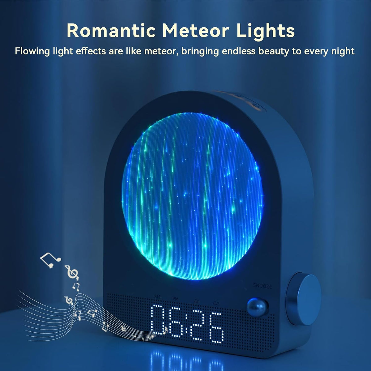 Vivilumens Gradual Sunrise Alarm Clock & White Noise Sound Machine for Better Sleep - Wood Grain Design, Wake-Up Light, Night Light, 10 Natural Sounds, Dual Alarms for Heavy Sleepers