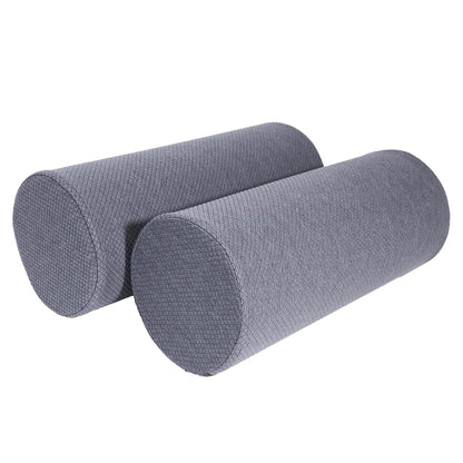 2 Pack Round Massage Table Bolster Pillow Pad, Bolster Pillow, Round Pillows, Suitable for Earthlite Massage Table (Grey, 4.7''x19.6'')