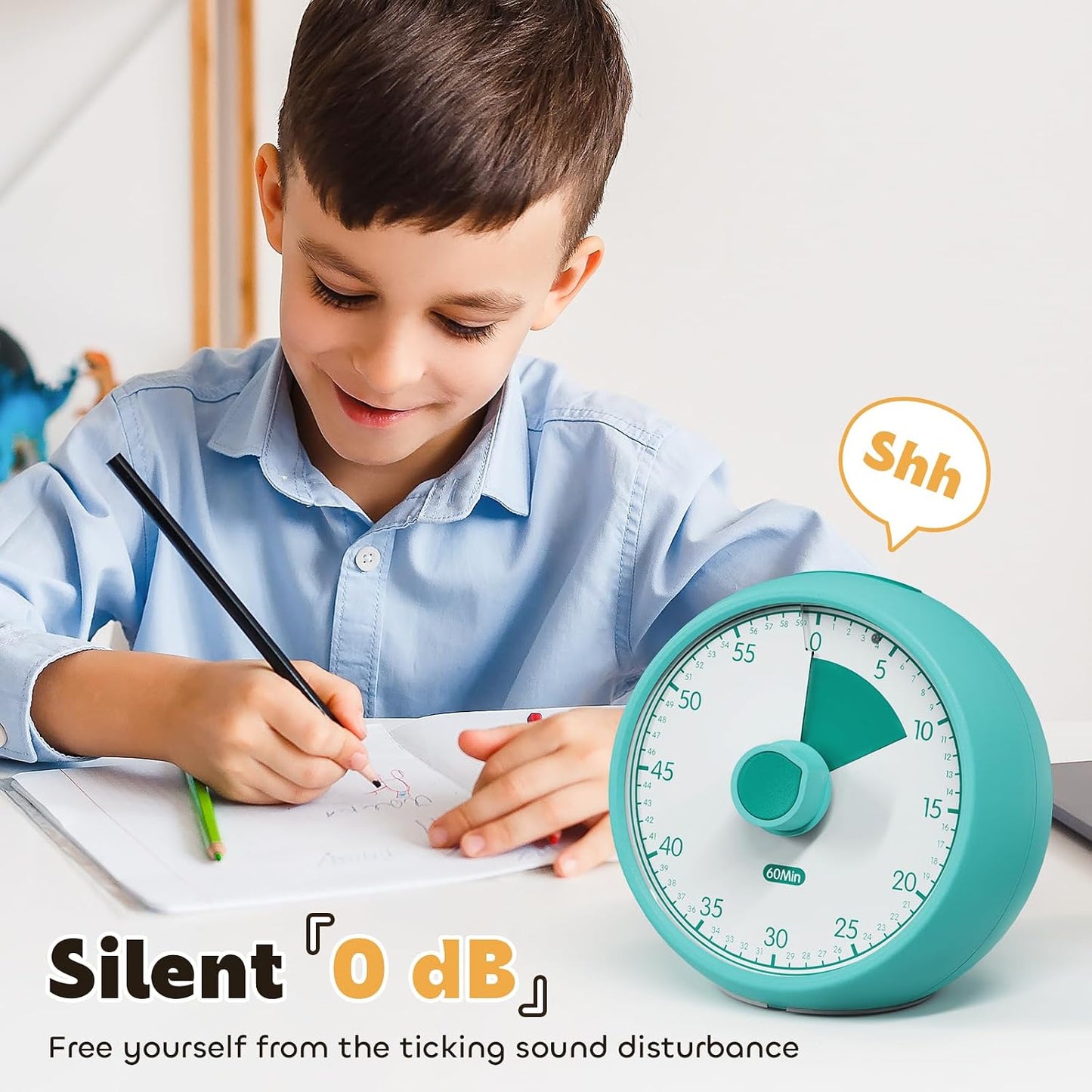 Visual Timer for Kids 60-Minute Countdown Timer with Optional Alarm, Focus Tool for ADHD & Autism, Time Management for Homework, Chores, Office, Kitchen, Teaching & Study Routines (Purple)