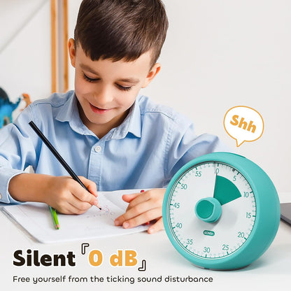 Visual Timer for Kids 60-Minute Countdown Timer with Optional Alarm, Focus Tool for ADHD & Autism, Time Management for Homework, Chores, Office, Kitchen, Teaching & Study Routines (Purple)
