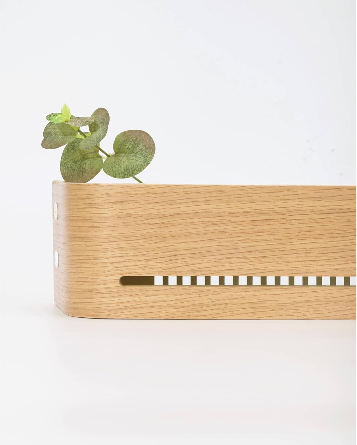 Key Holder Wall Mount with Shelf | 17 inch | Oak | 5 Retractable Hooks | Minimalist | Space-Saving | Modern Wall Coat Hooks | Wooden Key Rack for Entryway & Hallway