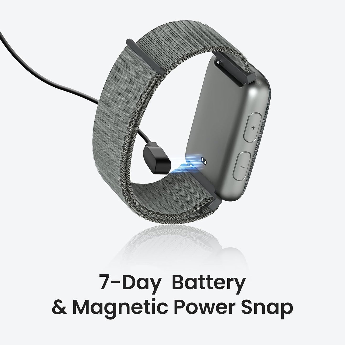 REACHER Vibrating Alarm Watch Wristband for Hearing Impaired | Private vibration-only alarm for shared bedrooms, dorms, couples, Battery Powered, Comfortable woven fabric band loop