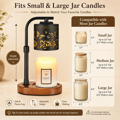 kobodon Candle Warmer Lamp with Timer Dragonfly Electric Candle Lamp Warmer