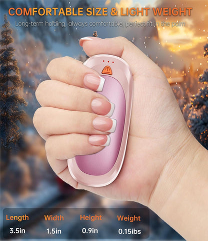 Hand Warmers Rechargeable with 10000mAh Charging Case, 2000mAh Portable Hand Warmers 2 Pack, Reusable Electric Pocket Heater for Hunting, Camping Gear, Outdoors, Gifts