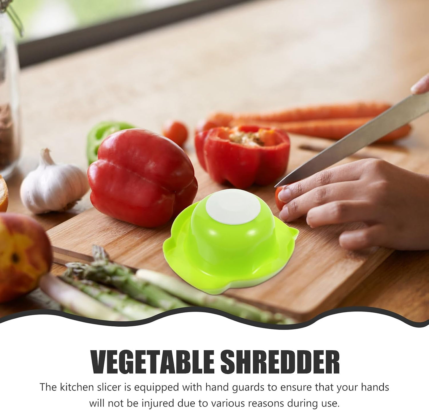Garneck Food Safety Holder for Mandoline Slicer Plastic Food Holder and Finger Protector for Grating Vegetables Stable Vegetable Cutting Device for Onions Potatoes Fruits 4.40 X 4.13 X 2.16 in