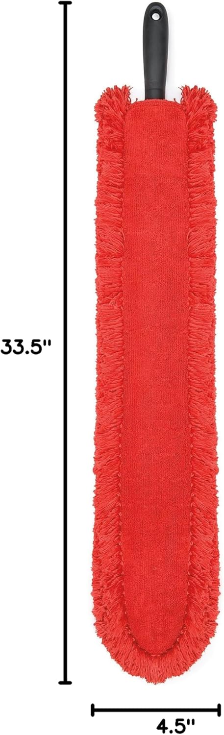OXO Good Grips Under Appliance Microfiber Duster 4" x 1/2" x 33-1/2" h Orange