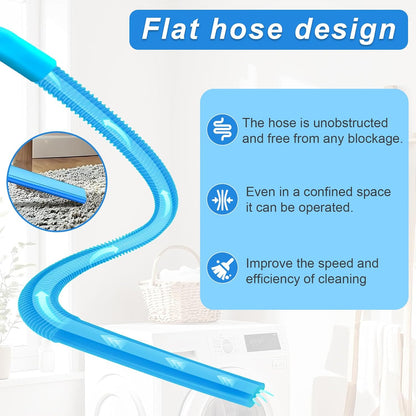 Upgraded Dryer Vent Cleaner Kit: Universal Vacuum Hose Attachment for Lint Removal Fits All Vacuums Cleaner Dryer Cleaning Tools for Clogged Ducts (Blue)