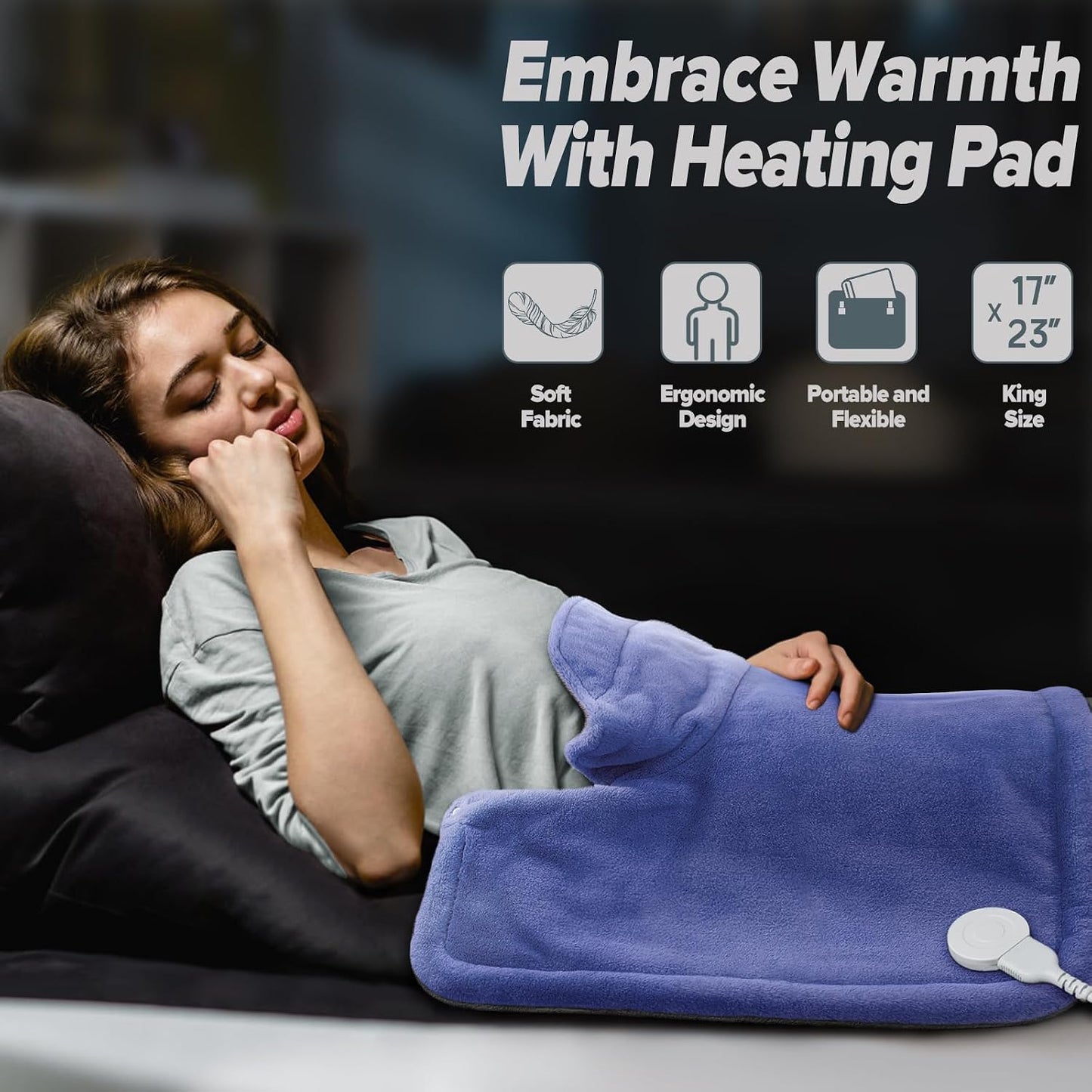 Neck Heating Pad Fathers Day Dad Gifts for Husband, Men, Mom, Wife, Women, 23'' x 17'' Weighted Shoulder Heat Pad for Back Pain Relief, Gifts for Christmas, Birthday, Mothers Day Warm Gifts