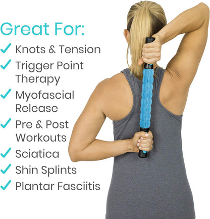 Vive Massage Stick Roller for Muscle, Back, Legs - Deep Tissue Body Fascia | Massager for Hamstring, Calf, Neck Pain, Trigger Point, Exercise -Rolling Relief Tool for Physical Therapy, Recovery