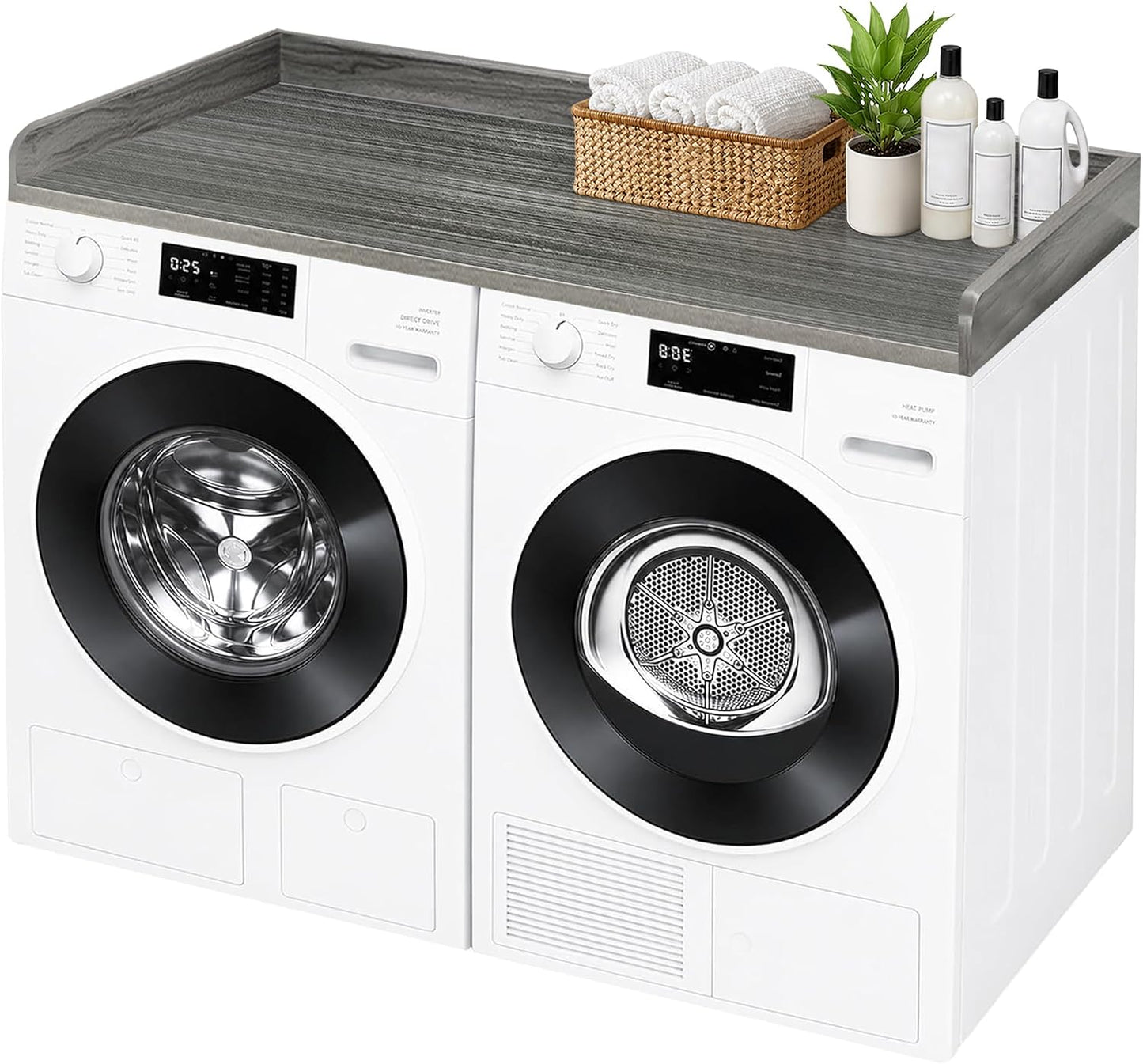 ROYXEN Washer Dryer Countertop, Laundry Countertop Solid Wood, Countertop for All Front-Loaded Washing Machine and Dryer, Extra Room for Laundry Room, Oak