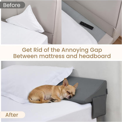 Vekkia Bed Wedge Pillow for Headboard Gap,Bed Gap Filler(0-6") King
