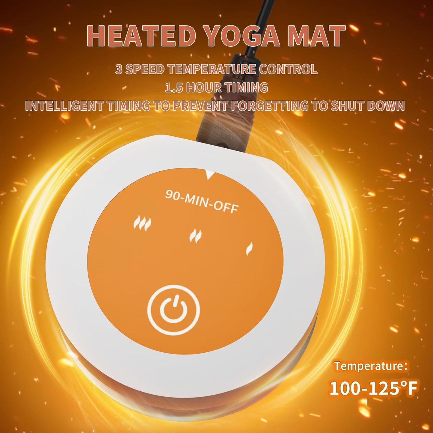 PAIDU Heating mat, Extra Large Anti Slip Electric Heating Yoga mat | Adjustable Temperature Heated Floor mat,Foot Warmer,Winter 120V Heated Rug Suitable for Yoga, Pilates,Exercise