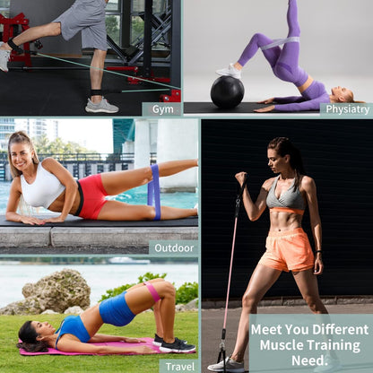 VElCK Resistance Bands Set with Handles for Exercise, Workout and Home Gym | 100% Natural Latex, 10-150LBS, Versatile for Yoga, Pilates, Strength, Home Gym