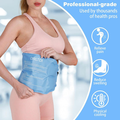 Ice Packs Soft Flexible Gel Pack for Injuries Reusable Cold Hot Therapy for Shoulder Knee Back Elbow Leg Hip Arm for Muscle Relief & Recovery 17.5'' x 9.5'' Navy Blue