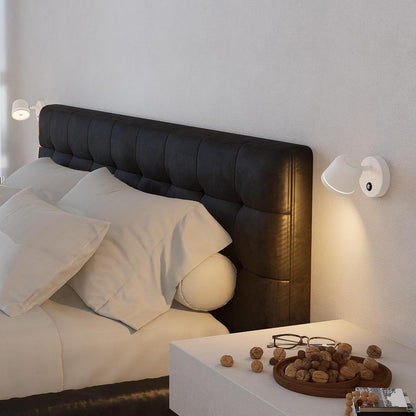 Aisilan LED Plug in Wall Sconce with Touch Dimmable Control Adjustable Wall Mounted Lamp Angle Anti-Glare Matte White Aluminum Bedside Reading Wall Lights for Bedroom Living Room