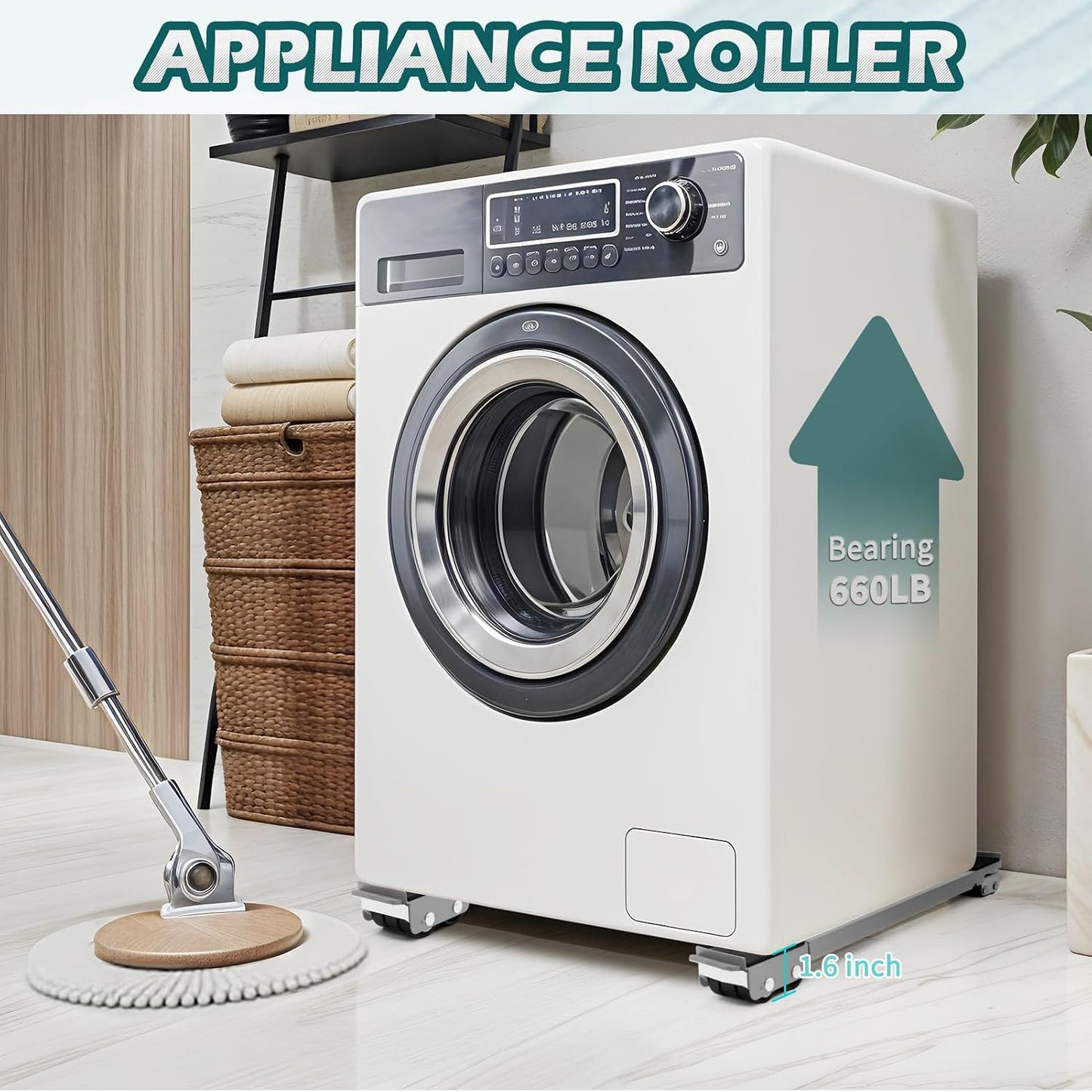 Extendable Appliance Rollers with Upgraded Furniture Lifter Tools, Grey | Extendable Appliance Heavy Duty Furniture Mover with Wheels Stand Sliders, Washers Dryers Moving Kitchen Refrigerators Sofa