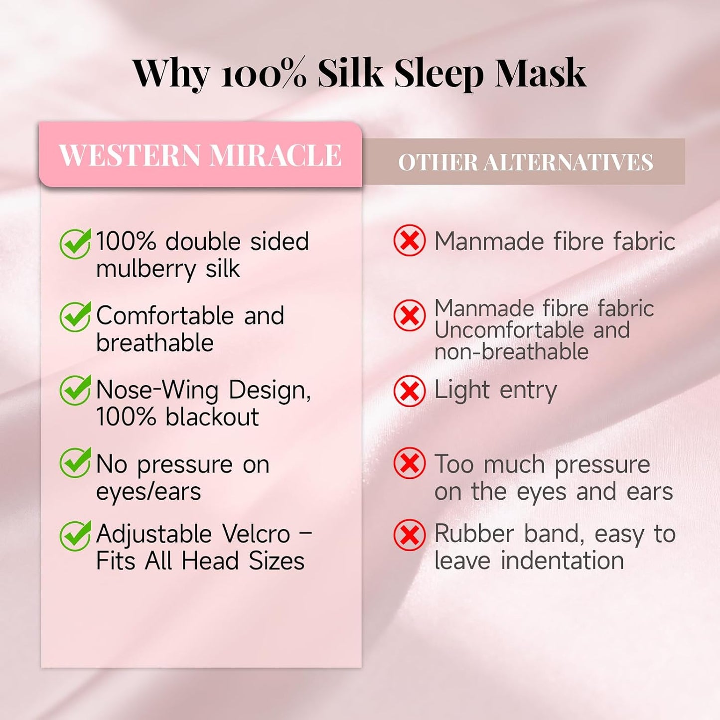 Silk Sleep Mask – 100% Mulberry Silk Eye Mask for Sleeping, Soft Slip Feel, Adjustable Headband, Blackout for Side Sleepers, Men & Women | Soft Slip Feel, Adjustable Headband, Blackout for Side Sleepers, Men & Women