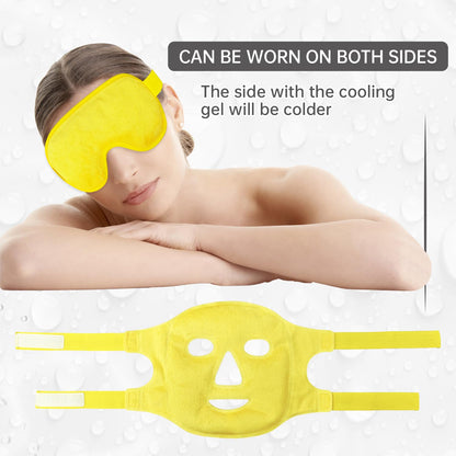 ZNÖCUETÖD Cold Face Eye Mask Ice Pack Reduce Facial Puff, Dark Circles, Hot Cold Compress Pack, Face SPA Gift for Woman Sleeping, Pressure, Headaches, Skin Care, Post Laser Cosmetic Care, Reversible