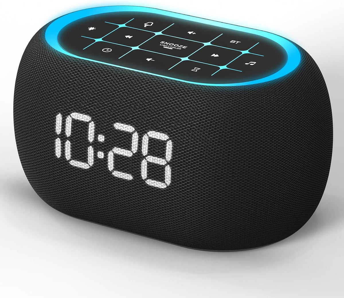 ANJANK White Noise Sound Machine Alarm Clock with Hi-Fi Bluetooth Speaker, 21 Soothing Sounds/7 Night Lights, 0-100% Dimmer/Sleep Timer/Volume Control, Soother for Adults Kids Sleeping, Bedroom, White
