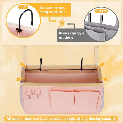 Lilithye Bedside Caddy, Bedside Storage Bag Hanging Organizer for Bunk Bed