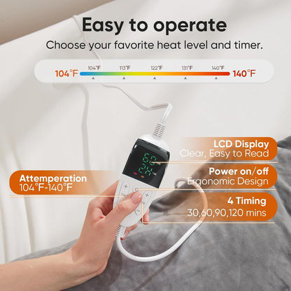 Large Electric Heating Pad for Full Body Pain Relief – 25"x37" Heating Pad for Neck, Back & Shoulder with 5 Heat Settings, Auto Shut-Off, & Timer, Ideal Gift for Man Women & Seniors