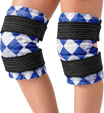 WORLD-BIO Ice Packs for Injuries Reusable, Knee Ice Pack Wrap with Straps, Gel Ice Wrap for Leg Pain Relief, Hot & Cold Compress Therap for Swelling, Water Soak Needed, Light Blue, 1Pack