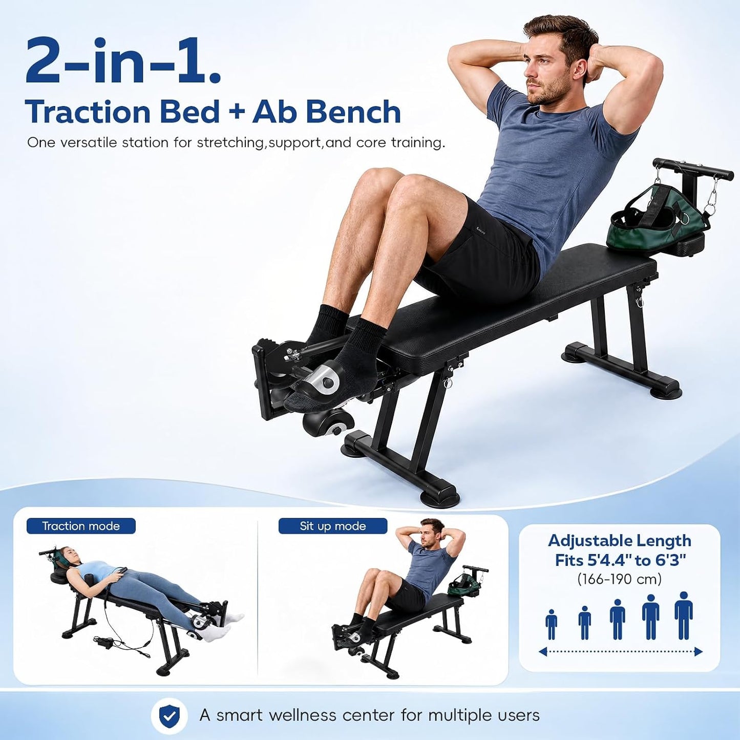 Spinal Decompression Table Electric Traction Machine for Neck and Back Pain Relief , Lumbar & Cervical Traction Bed, Remote Control Decompression Back Stretcher,880 Lbs Capacity