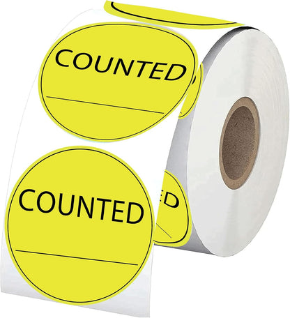 Counted Stickers 2 Inch Counted Inventory Control Labels 500 Pcs Counted Shipping Labels Round Circle Counted Stickers for Round Adhesive Writable Inventory Control Shipping and Inventory (Green)