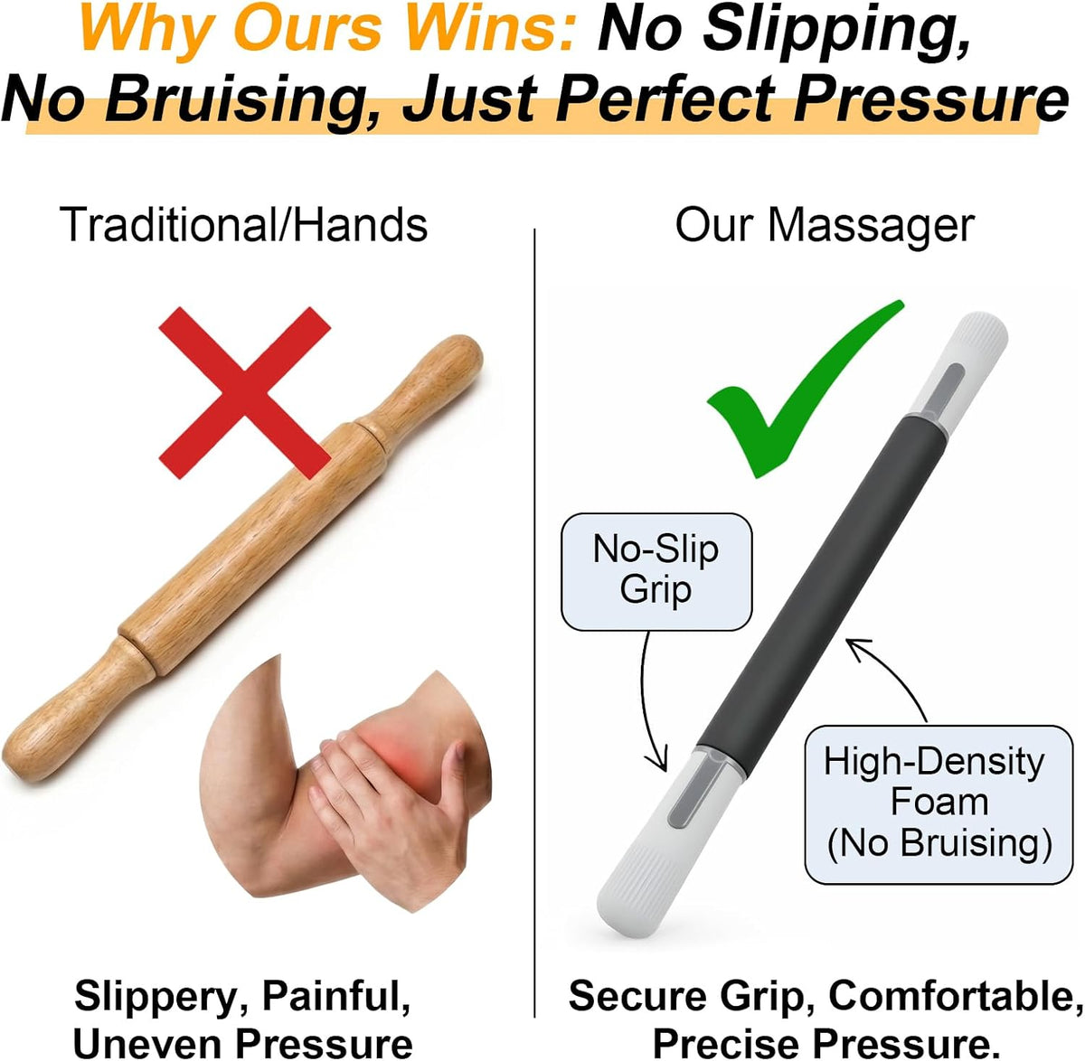 ZanLLW Foam Roller, Massage Roller, Muscle Roller Stick, Neck Massager for Muscles Relief, Therapy Roller Stick for Legs, Calf, Thigh, Lipo, Massage Rolling Pin, Help Sore Muscle Recovery