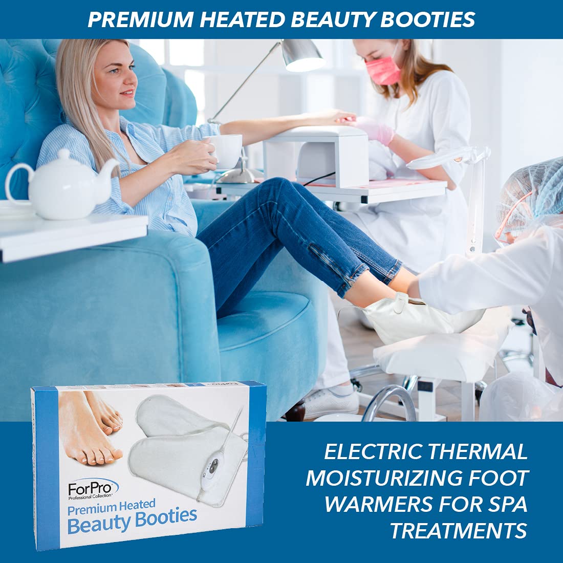 ForPro 1-Pair Heated Booties, Moisturizing | for Spa, Waxing & Salon Services, Disposable Spa Wear, Salon Apparel, Esthetician Supplies, Salon & Spa Essentials