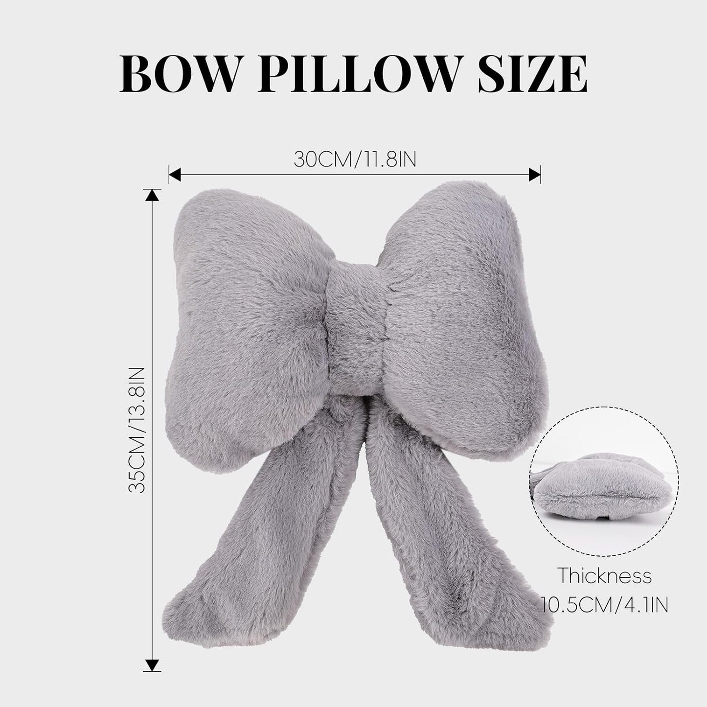 2 Pack Bow Car Headrest Pillows Plush Car Neck Pillows for Travel Driving Office Chair Head Support Cushions, Also Cute Car Decor Accessories (Black)