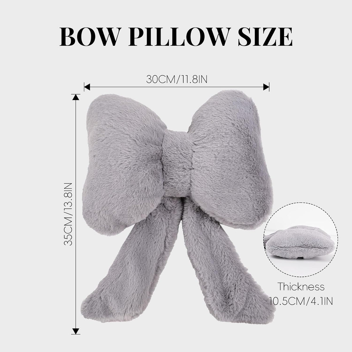 2 Pack Bow Car Headrest Pillows Plush Car Neck Pillows for Travel Driving Office Chair Head Support Cushions, Also Cute Car Decor Accessories (Black)