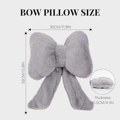 2 Pack Bow Car Headrest Pillows Plush Car Neck Pillows for Travel Driving Office Chair Head Support Cushions, Also Cute Car Decor Accessories (Black)