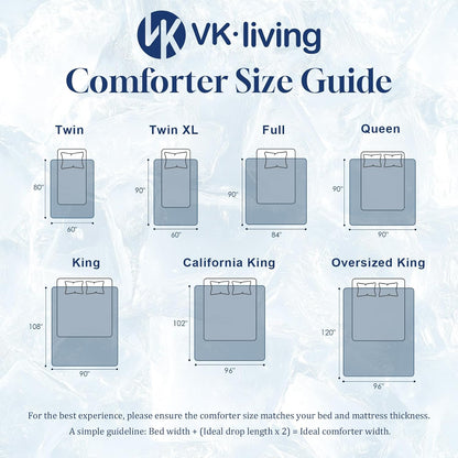 VK VK·LIVING Cooling Comforter King Size, Summer Cooling Blanket for Hot Sleepers and Night Sweats, Double-Sided Q-Max 0.45 Lightweight Breathable Soft Cooling Quilt for Bed Couch, 90"x108", Dark Gray