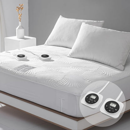 Heated Mattress Pad Foot Queen, 3D Air Fabric, Preheat & Memory for Winter