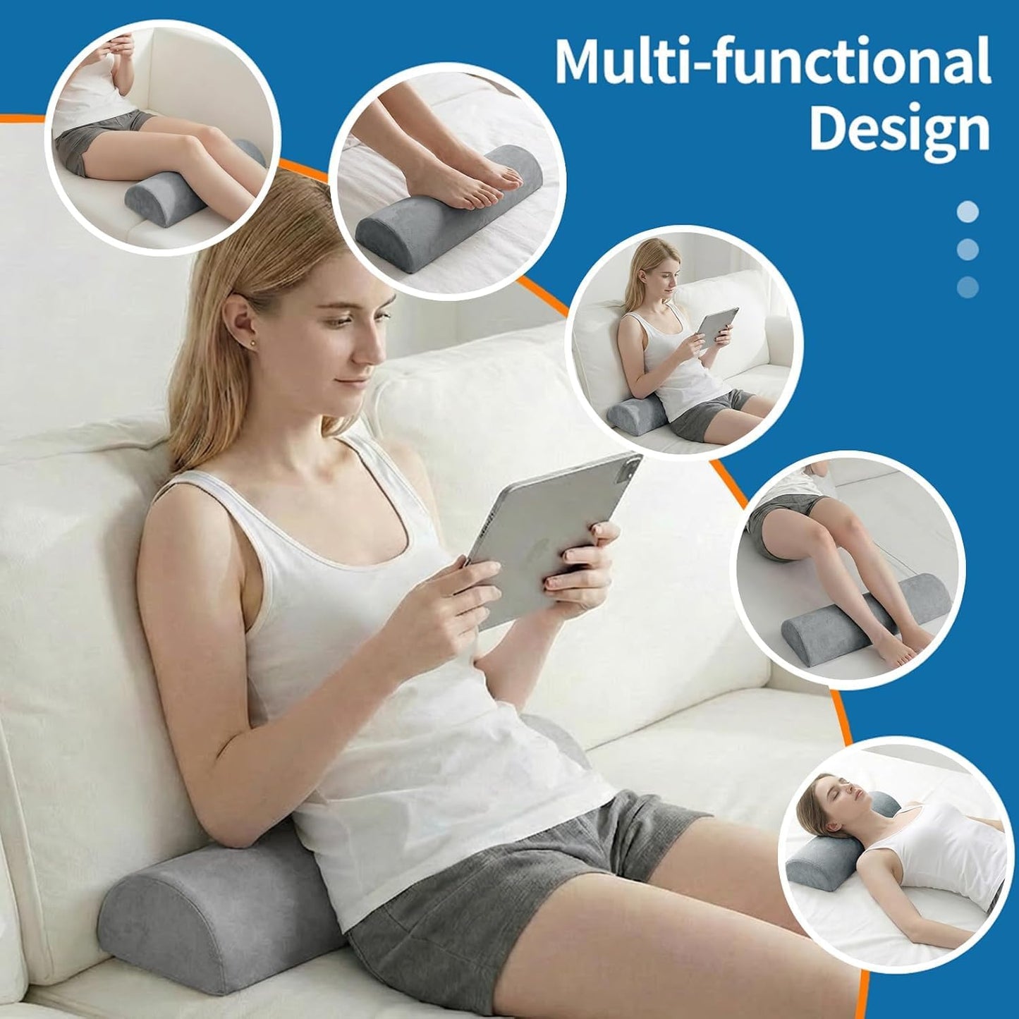Sciatica Pain Relief Knee Back Sleeper Pillow Leg Wedge Pillows