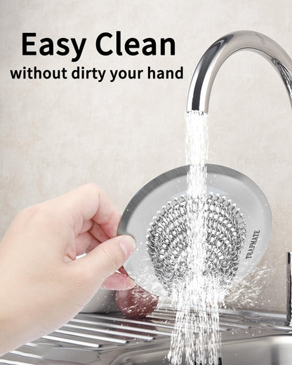 TRAPMATE Shower Drain Hair Catcher, 4.4" Anti-Clogging Bathtub Drain Cover | Easy Flip Cleaning, Traps Hair with Fast Drainage, Anti-Slip Drain Protector Fits Regular & Pop-up Drains (Patented Product)