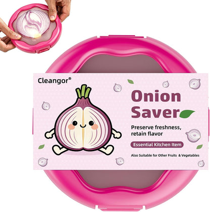 CLEANGOR Avocado Saver and Onion Saver, 4Pcs Fruit and Vegetable Savers | Silicone Food Saver with Snap-On Lid, Ideal for Avocados, Onions, Lemons, Orange and Tomatoes, Reusable, Dishwasher Safe