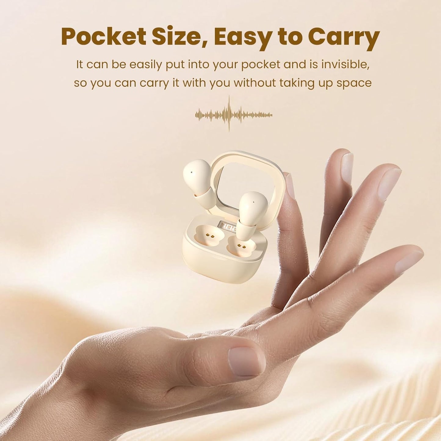 Invisible Mini Sleep Earbuds Ear Buds for Side Sleepers Sleeping, Small Ears Canals Women Wireless Bluetooth Low Profile Smallest Disgused Tiny Micro Discreet Hidden Earbuds Headphones for Work
