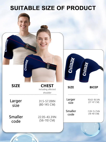 Shoulder Ice Pack for Rotator Cuff & Arm Cold Therapy Wrap,Reusable Hot Cooling Gel Brace Compression Sleeve for Pain Relief, Injuries Post-Surgery Recovery,Men & Women Gift (XLarge-Black)